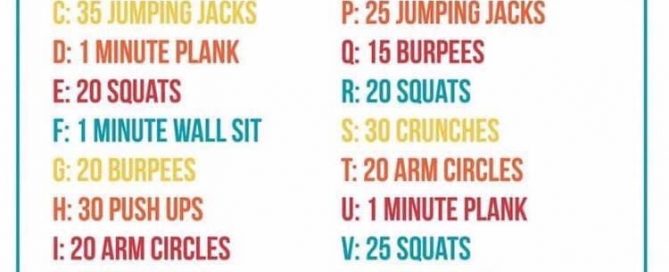 Spell your name fitness challenge